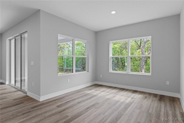 43 Bells Of Ireland Ct, Homosassa, FL 34446 - spare room featuring wood finished floors, baseboards, and recessed lighting