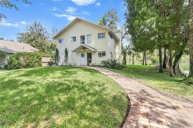 view of front property with a front yard