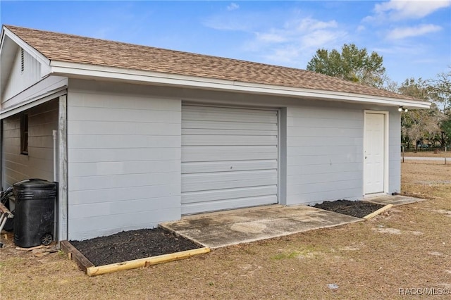 view of garage