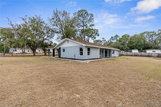 exterior space featuring a yard