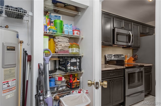 pantry featuring water heater