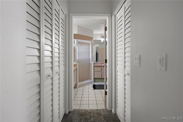 483 N Turkey Pine Loop, Lecanto, FL 34461 - corridor with light colored carpet and light tile patterned floors