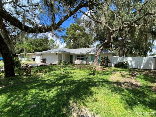 exterior space with a garage