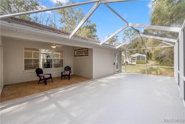 unfurnished sunroom with vaulted ceiling and a wealth of natural light