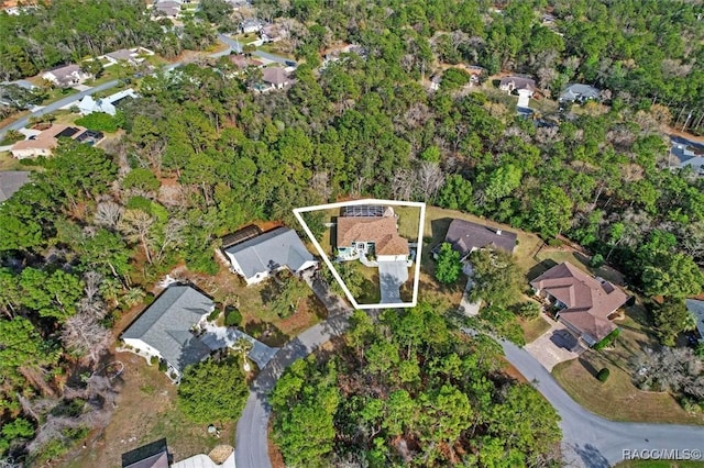 aerial view with a residential view