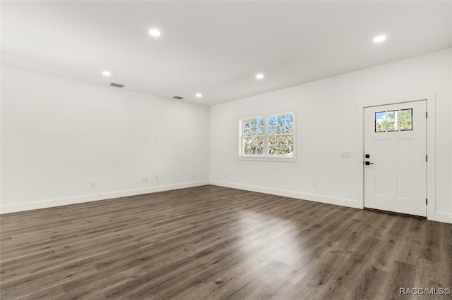 interior space featuring dark hardwood / wood-style floors