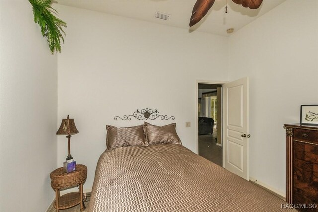916 W Skyview Crossing Dr, Hernando, FL 34442 - carpeted bedroom featuring a ceiling fan and baseboards