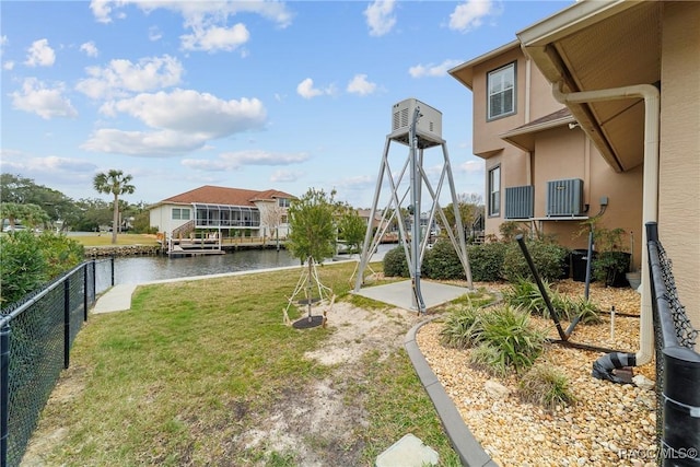 exterior space featuring a water view