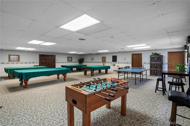 10038 62nd Ter N Unit 2, Saint Petersburg, FL 33708 - playroom with a drop ceiling, carpet floors, and pool table