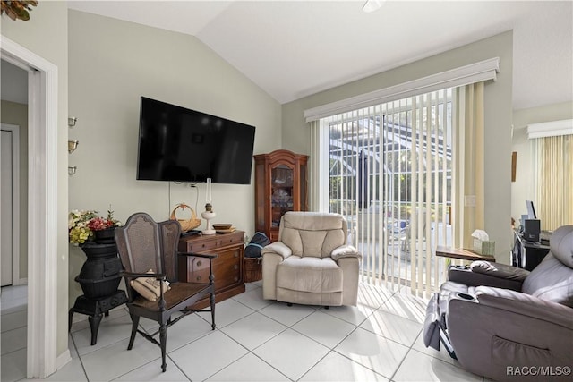 2 Nancy Pkwy, Yankeetown, FL 34498 - living room with vaulted ceiling and light tile patterned flooring