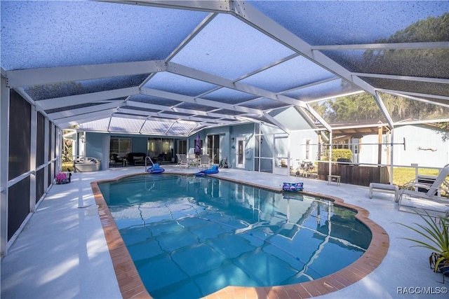 2 Nancy Pkwy, Yankeetown, FL 34498 - view of pool featuring a patio area and glass enclosure