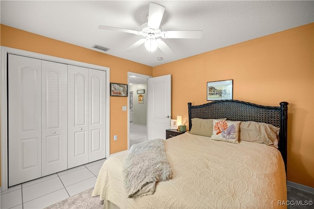 2 Nancy Pkwy, Yankeetown, FL 34498 - bedroom with a closet, light tile patterned floors, and ceiling fan