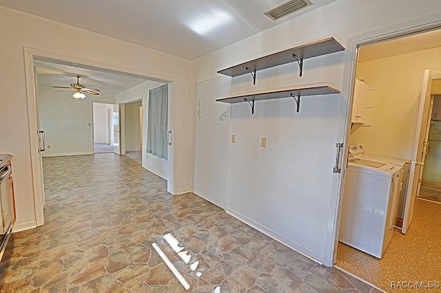 interior space featuring washing machine and clothes dryer