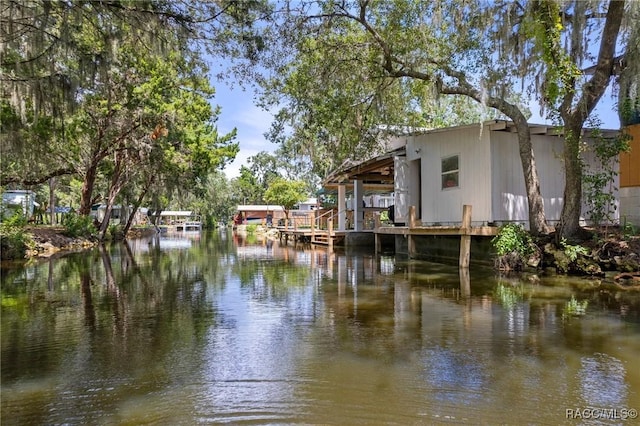 view of water feature featuring a boat dock