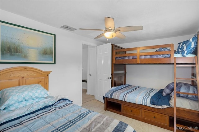 bedroom with ceiling fan