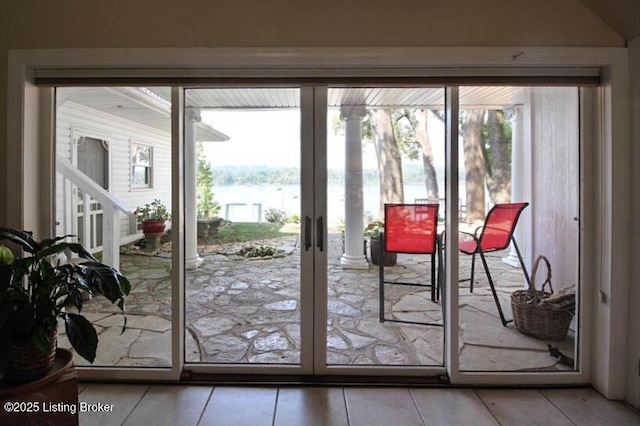 doorway with french doors