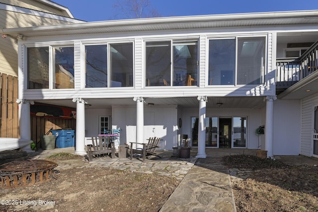 back of property with a patio area