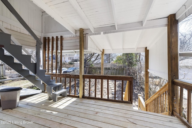 wooden terrace with fence