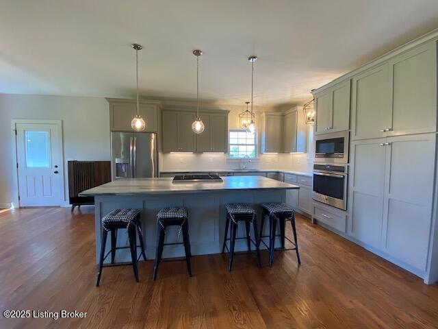 300 Sadie Ln, Bardstown, KY 40004 - kitchen featuring stainless steel appliances, a sink, a kitchen island, and a breakfast bar