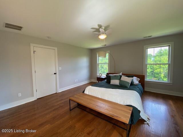 300 Sadie Ln, Bardstown, KY 40004 - bedroom featuring baseboards, wood finished floors, and a ceiling fan