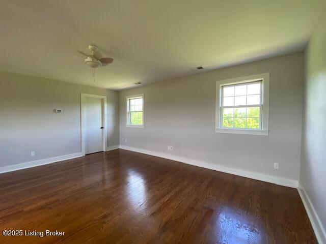 300 Sadie Ln, Bardstown, KY 40004 - empty room featuring baseboards, ceiling fan, and wood finished floors