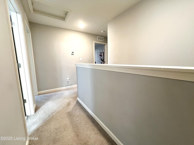 12023 Cascade Falls Trl, Louisville, KY 40229 - hallway with attic access and light colored carpet