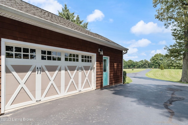 view of garage