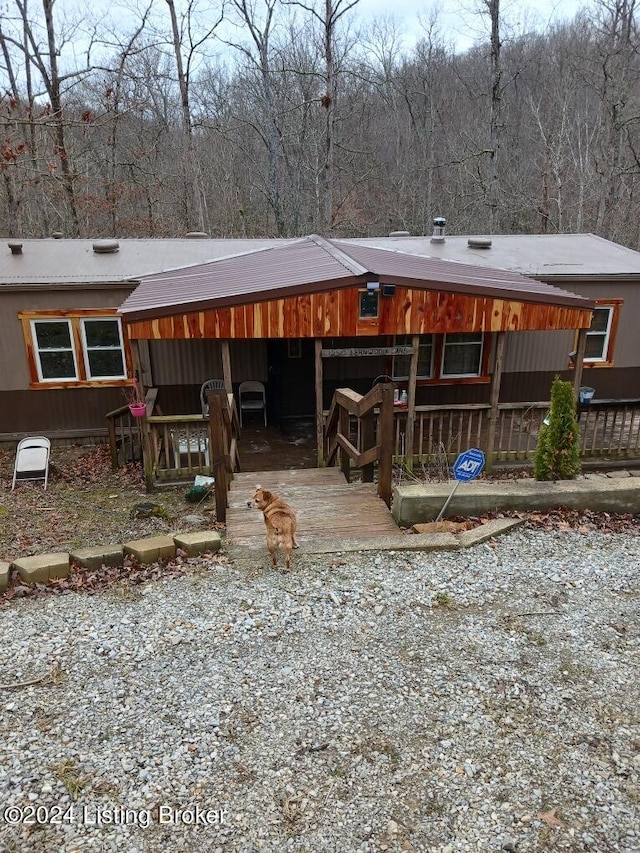 exterior space with a wooden deck