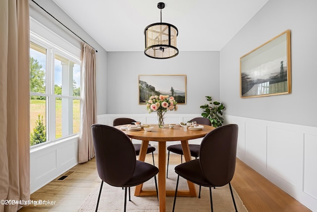 4203 Ballard Ridge Ct Lot 3, Smithfield, KY 40068 - dining space featuring light wood-type flooring, plenty of natural light, a decorative wall, and wainscoting