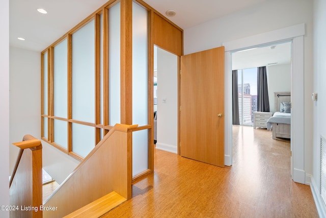 hall featuring light hardwood / wood-style floors