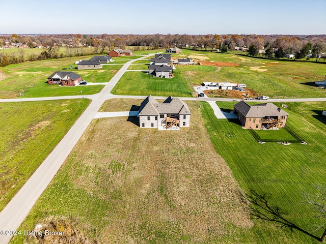 bird's eye view with a rural view