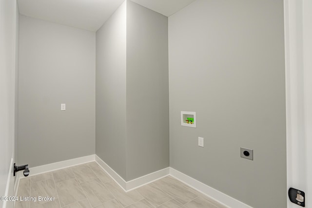 laundry room with electric dryer hookup and hookup for a washing machine