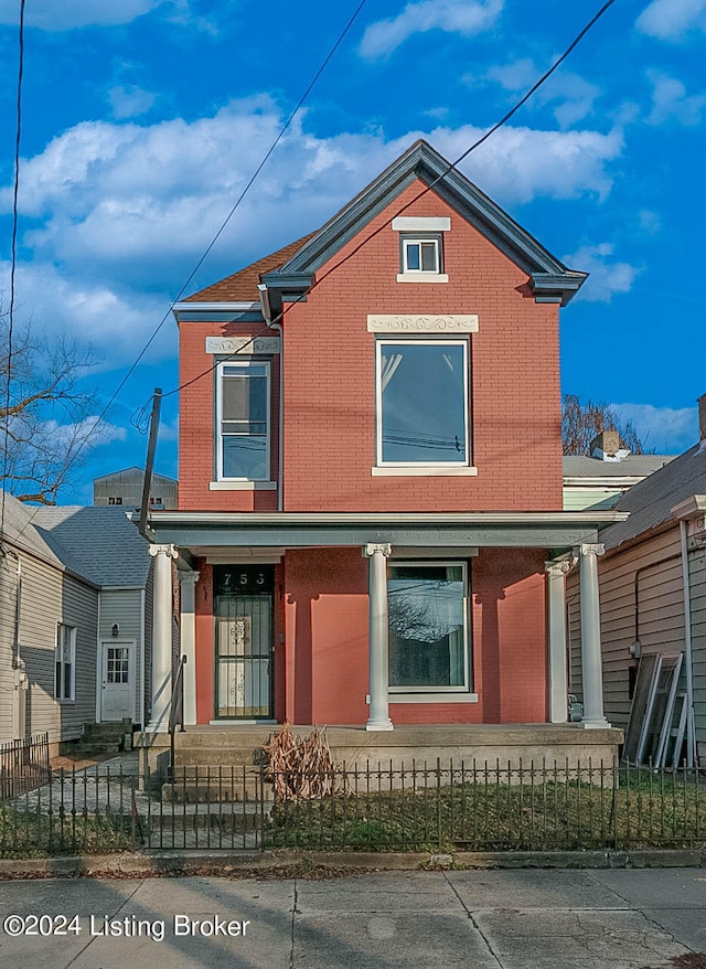 view of front of home featuring covered porch