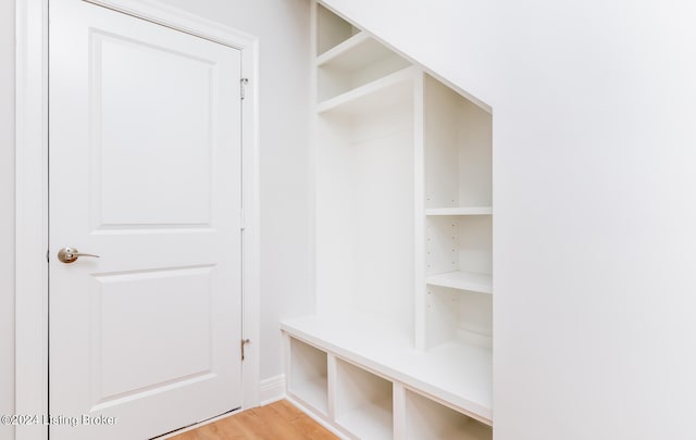 mudroom featuring light wood-type flooring