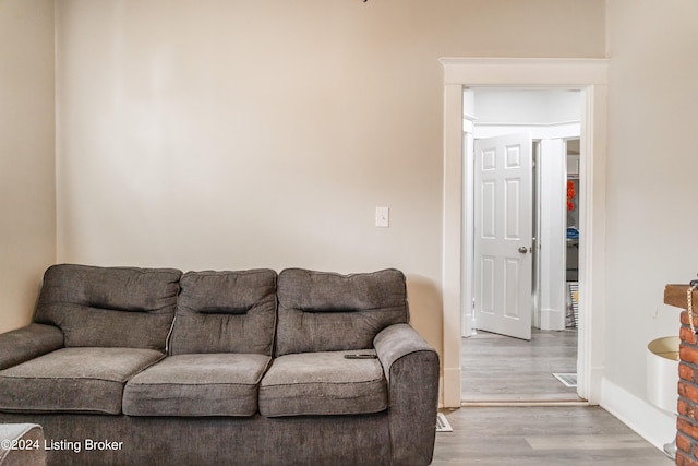 living room with light wood-type flooring