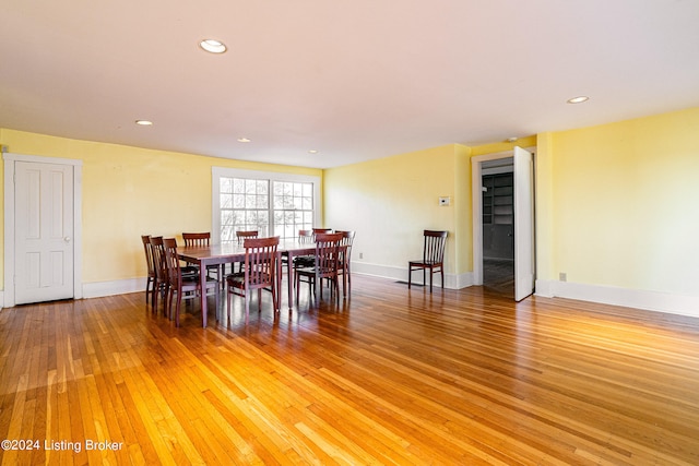 dining area featuring light hardwood / wood-style flooring