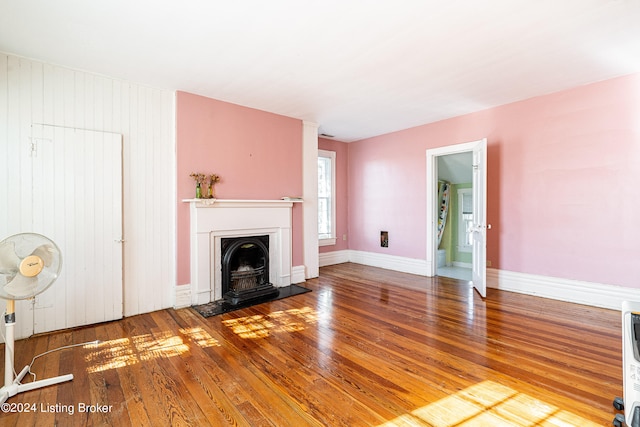 unfurnished living room featuring light hardwood / wood-style floors