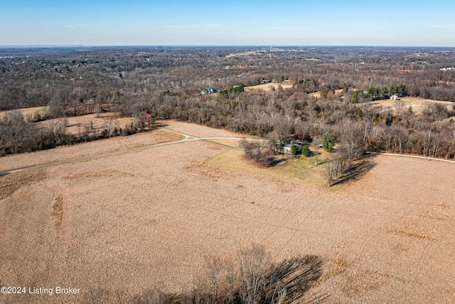 bird's eye view with a rural view