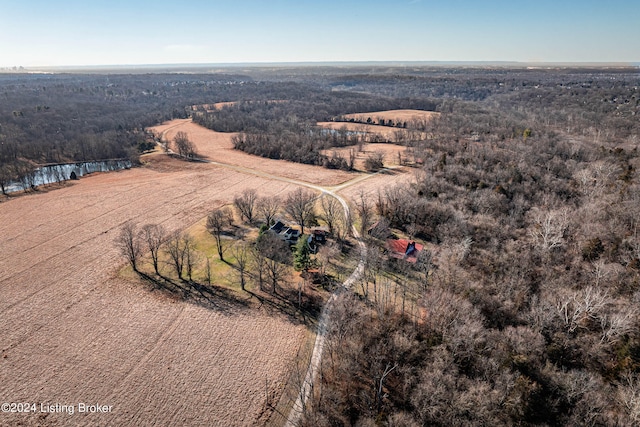 aerial view with a rural view