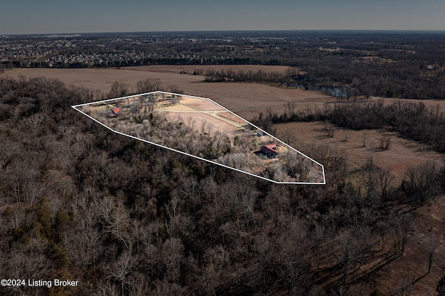 drone / aerial view featuring a rural view