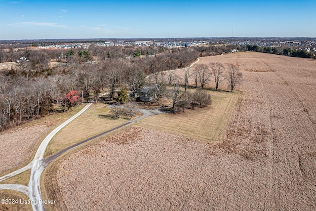 bird's eye view featuring a rural view