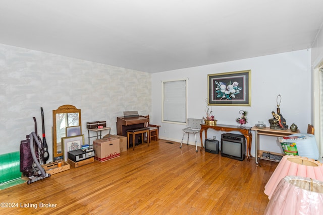 miscellaneous room with light hardwood / wood-style flooring