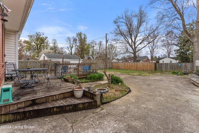 view of yard featuring a deck