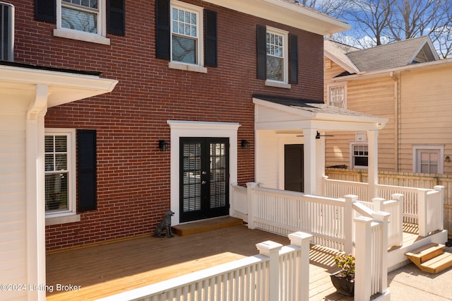 exterior space with french doors