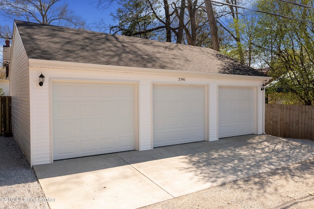 view of garage