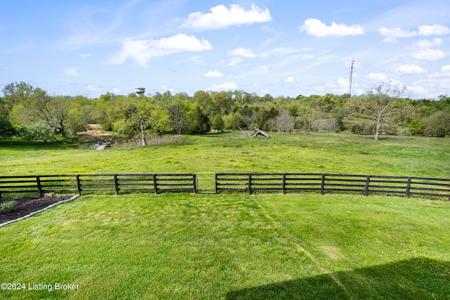 view of yard featuring a rural view