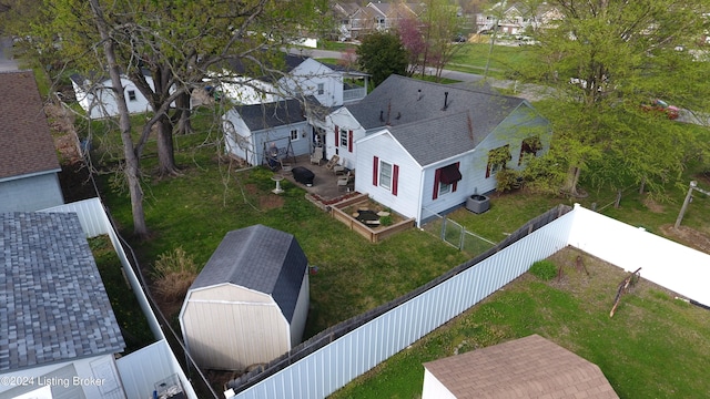 drone / aerial view with a residential view