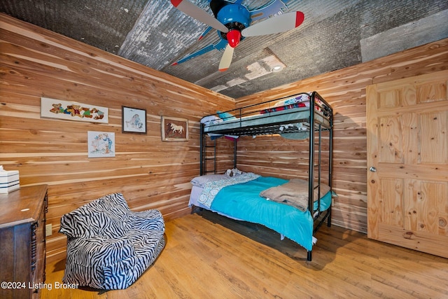1478 Robbin Ln, Cub Run, KY 42729 - bedroom featuring wood walls and wood finished floors
