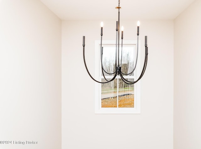 interior details with a notable chandelier