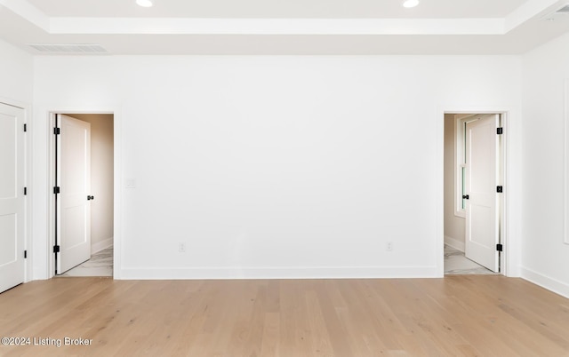 empty room featuring light wood-type flooring